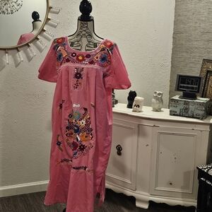 Pink Embroidered Dress
